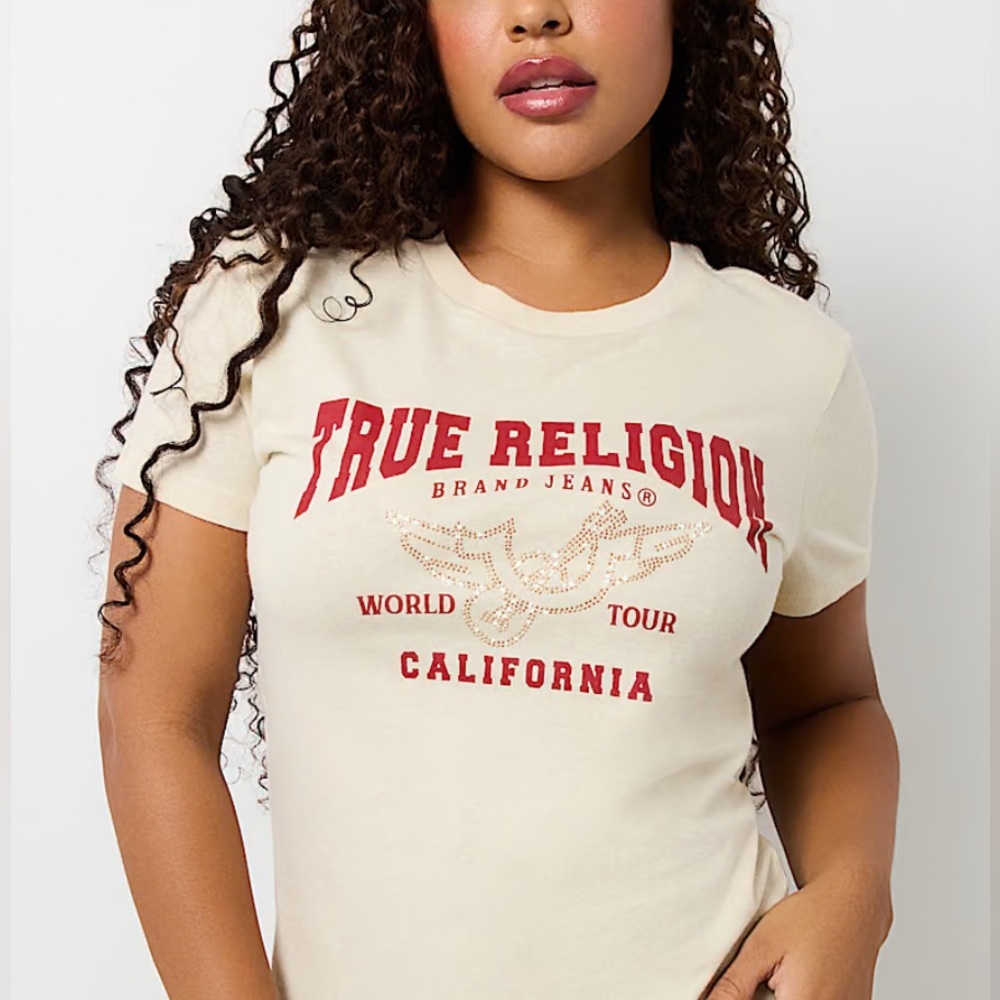 TRUE RELIGION- CRYSTAL RETRO CREW TEE